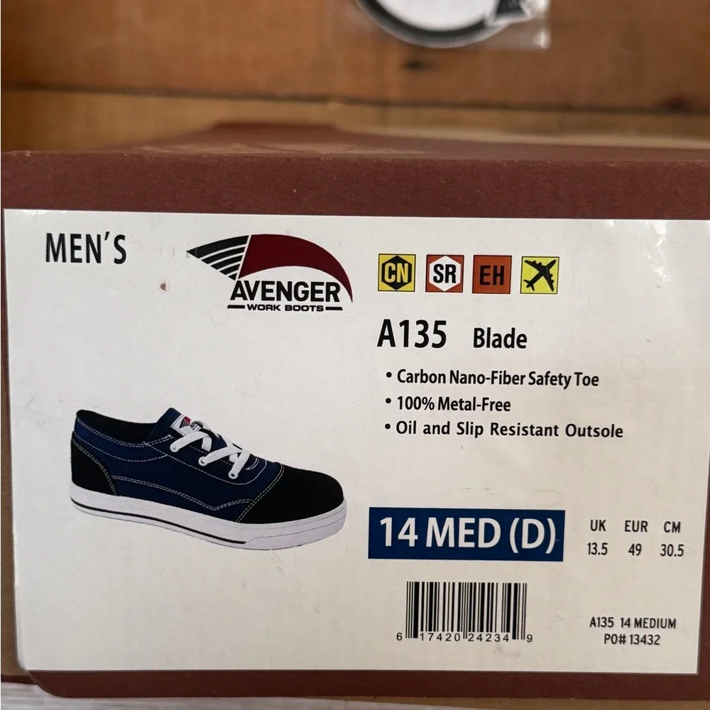 Men’s Avenger Blade Work Boots Shoes Size 14 D Non Slip Safety Toe Blue Black - Picture 13 of 13